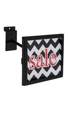 Rectangular Face-out Sign Holder For Slatwall (Black)