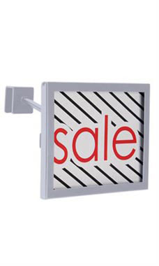 Rectangular Face-out Sign Holder For Dimension Rail (Chrome)