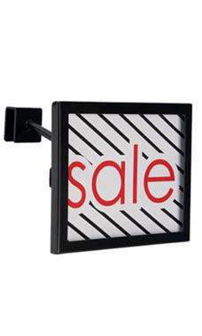 Rectangular Face-out Sign Holder For Dimension Rail (Black) Rectangular Face-out Sign Holder For Dimension Rail (Black)