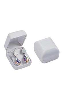 White Faux Leather Earring Jewelry Boxes White Faux Leather Earring Jewelry Boxes
