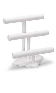 White Faux Leather Three Tier Necklace/Bracelet Di White Faux Leather Three Tier Necklace/Bracelet Di