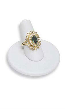 White Faux Leather Single Finger Ring Display White Faux Leather Single Finger Ring Display