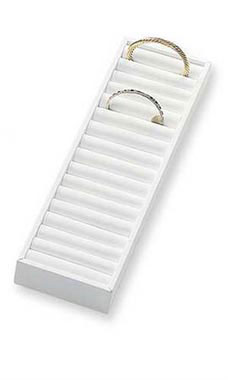 21 Section White Faux Leather Bangle Trays