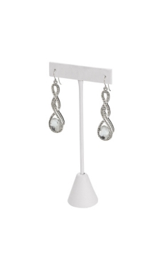 White Faux Leather Earring T-Bar Displays White Faux Leather Earring T-Bar Displays