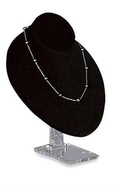 Black Velvet Necklace Bust on Adjustable Stand Black Velvet Necklace Bust on Adjustable Stand