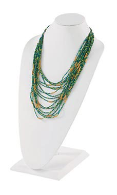 Tall White Faux Leather Necklace Display Tall White Faux Leather Necklace Display