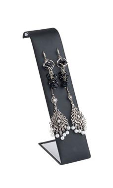 Tall Black Faux Leather Earring Display Tall Black Faux Leather Earring Display