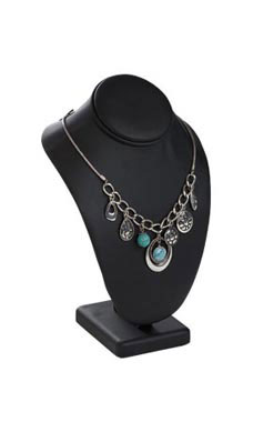 Large Black Faux Leather Necklace Display Large Black Faux Leather Necklace Display