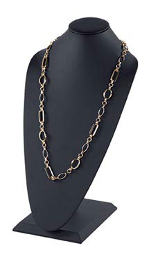 Tall Black Faux Leather Necklace Display Tall Black Faux Leather Necklace Display