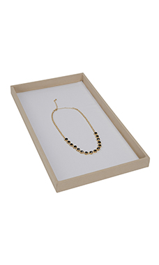 Large - Khaki Faux Suede Jewelry Tray