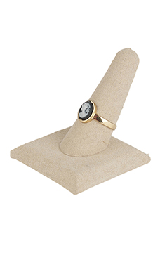 Single Finger Khaki Faux Suede Ring Display Single Finger Khaki Faux Suede Ring Display