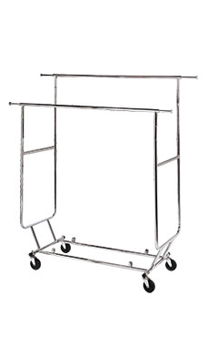 Double Rail Folding Salesman Rolling Racks