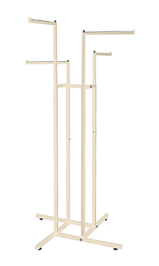 Made to Order Stoney White 4-Way Clothing Rack with Straight Arms Made to Order Stoney White 4-Way Clothing Rack with Straight Arms