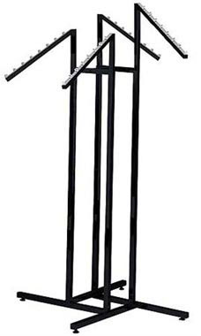 Black 4-Way Garment Racks with Slant Square Arms