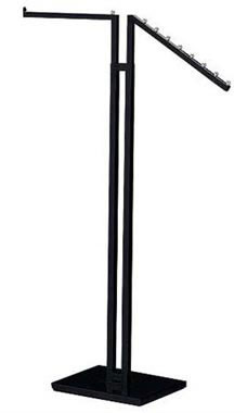 Black 2-Way Garment Racks with Straight & Slant Arms Black 2-Way Garment Racks with Straight & Slant Arms