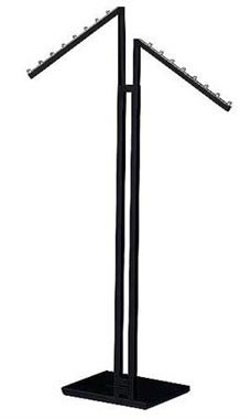 Black 2-Way Garment Racks with Slant Square Arms