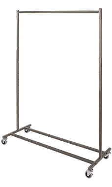 Boutique Raw Steel Single Rail Rolling Racks