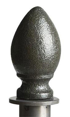 Boutique Round Raw Steel Teardrop Finial Boutique Round Raw Steel Teardrop Finial