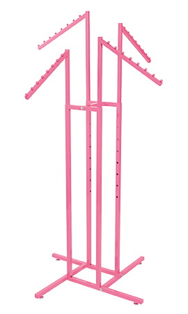 Hot Pink 4-Way Clothing Rack- Slant Arms