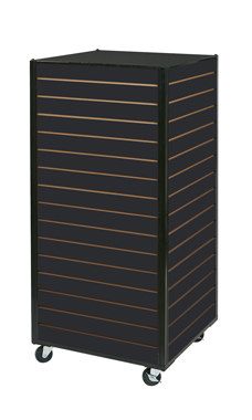 Black Framed Rolling Slatwall Tower Black Framed Rolling Slatwall Tower