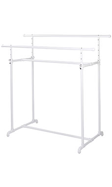 Boutique-White-Pipe-Double-Rail-H-Rack-60729 Boutique-White-Pipe-Double-Rail-H-Rack-60729