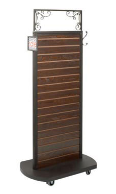 Boutique Vintage Dark Walnut Slatwall Rolling Merchandiser Boutique Vintage Dark Walnut Slatwall Rolling Merchandiser