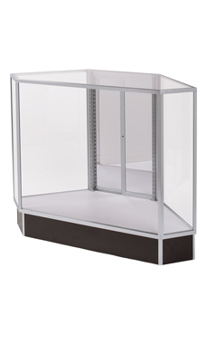 Extra Vision Rear Access Corner Display Case Black
