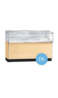 48 inch Metal Framed Maple Jewelry Display Case Fully Assembled with Lighting