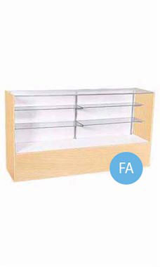 70 inch Full Vision Maple Display Case Fully Assembled with Lighting