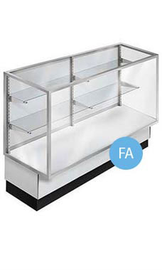 70 inch Full Vision Gray Metal Framed Display Case Fully Assembled with Lighting