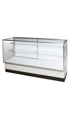70 in Gray Display Case Full Vision Metal Framed