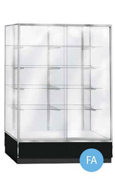 70 inch Black Metal Framed Glass Wall Unit Fully Assembled with Lighting 70 inch Black Metal Framed Glass Wall Unit Fully Assembled with Lighting