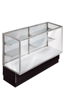48 in Black Display Case Full Vision Metal Framed