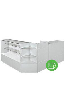 Gray Full Vision Display Case Arrangements