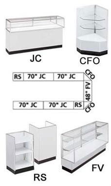 Gray Metal Framed Display Cases - Jewelry Display Showcases Gray Metal Framed Display Cases - Jewelry Display Showcases