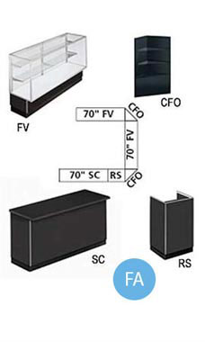 Black Metal Framed Display Cases - Service Counters Black Metal Framed Display Cases - Service Counters