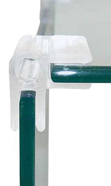 2-Way Clear Lexan Cube Clips for Tempered Glass Panels 2-Way Clear Lexan Cube Clips for Tempered Glass Panels