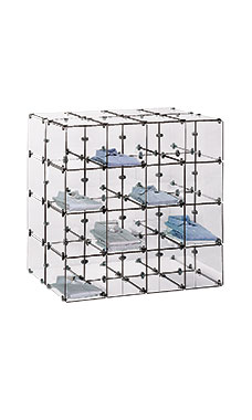 4 x 4 Double Sided 12" x 12" Glass Cube Kit with Metal Clips