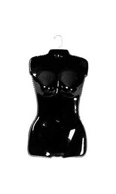 Woman's Torso Form with Metal Hooks- Black Woman's Torso Form with Metal Hooks- Black