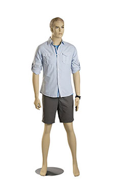 Full Sized Fiberglass Mannequin with Hair - Male Full Sized Fiberglass Mannequin with Hair - Male