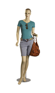 Fiberglass Female Mannequin with Molded Hair
