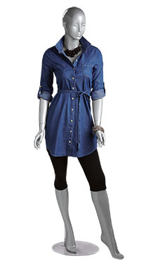 Female Silver Cameo Fiberglass Mannequin with Head Female Silver Cameo Fiberglass Mannequin with Head