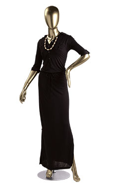Female Gold Fiberglass Mannequin w/ Egg Head Female Gold Fiberglass Mannequin w/ Egg Head