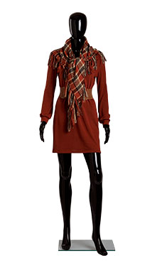 Female Glossy Black Plastic Mannequin Pose 1 Female Glossy Black Plastic Mannequin Pose 1