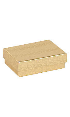 Gold Cotton-Filled Jewelry Boxes Gold Cotton-Filled Jewelry Boxes