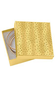 Gold Cotton-Filled Jewelry Boxes Gold Cotton-Filled Jewelry Boxes
