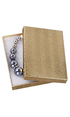 Gold Cotton-Filled Jewelry Boxes Gold Cotton-Filled Jewelry Boxes