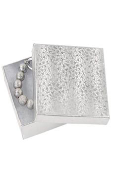 Silver Cotton-Filled Jewelry Boxes Silver Cotton-Filled Jewelry Boxes