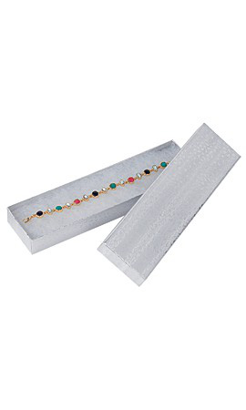 Silver Cotton-Filled Jewelry Boxes Silver Cotton-Filled Jewelry Boxes