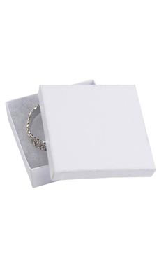 3 ½ x 3 ½ x 1 inch Cotton Filled White Kraft Jewelry Boxes 3 ½ x 3 ½ x 1 inch Cotton Filled White Kraft Jewelry Boxes